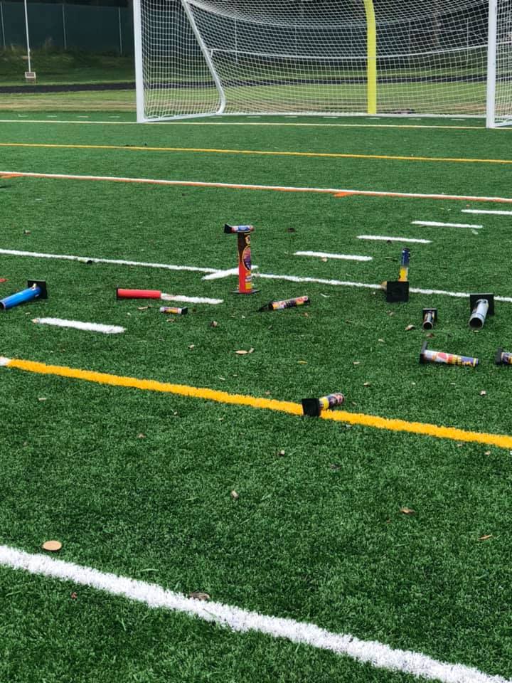 Marks Reports Firework Damage to Perry Hall High Turf Field