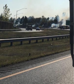 Brush Fire Reported on Beltway Near Chesaco Avenue