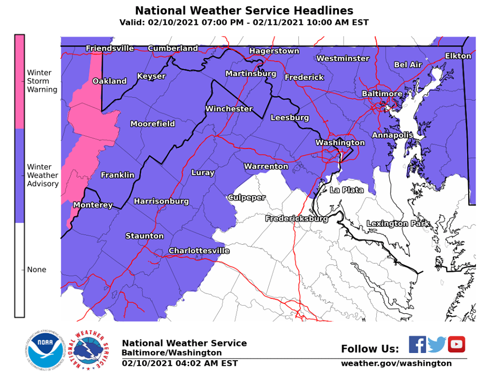 Snow Expected for Area Wednesday/Thursday