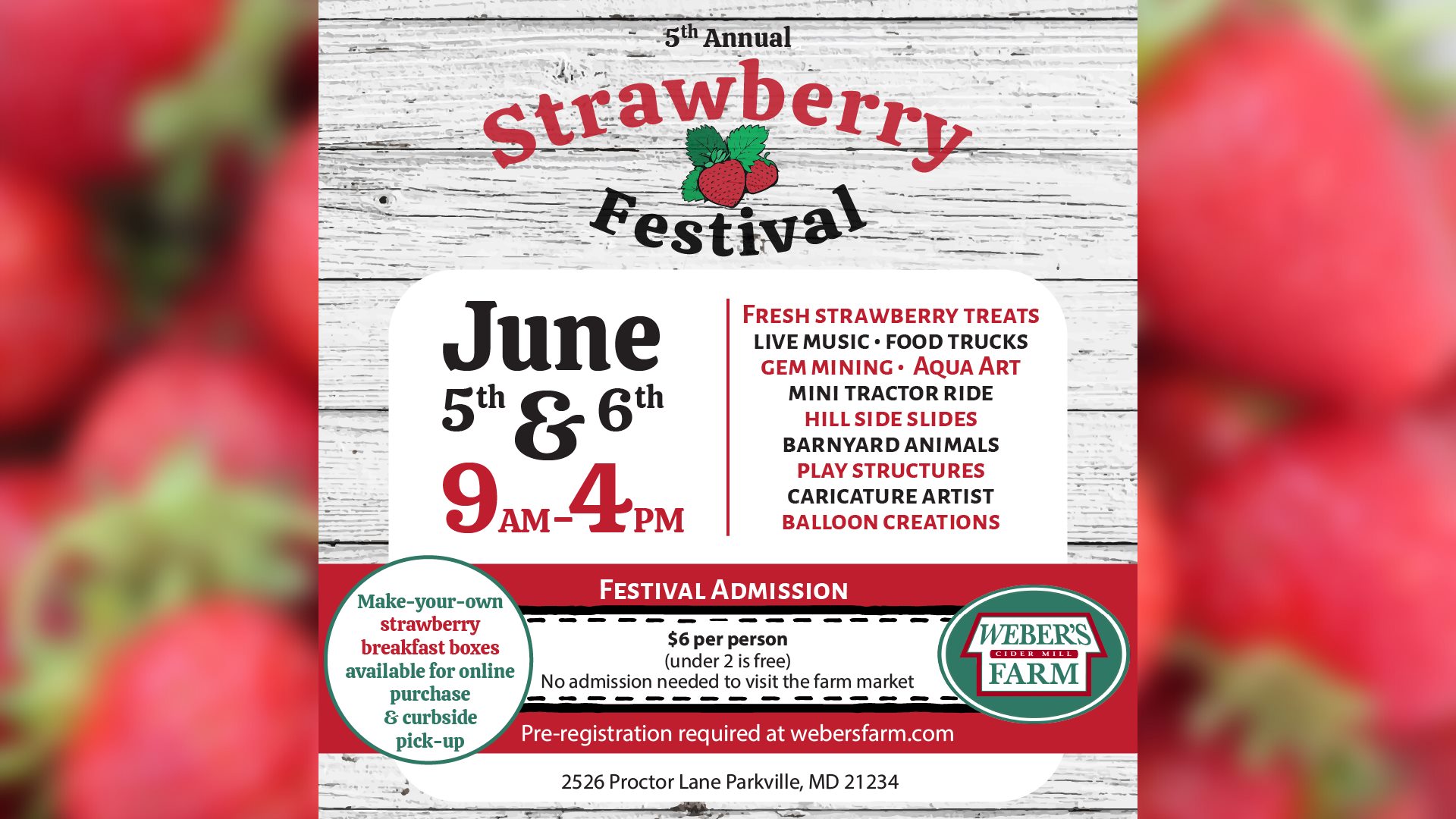 Weber’s Strawberry Festival to be Held in Parkville