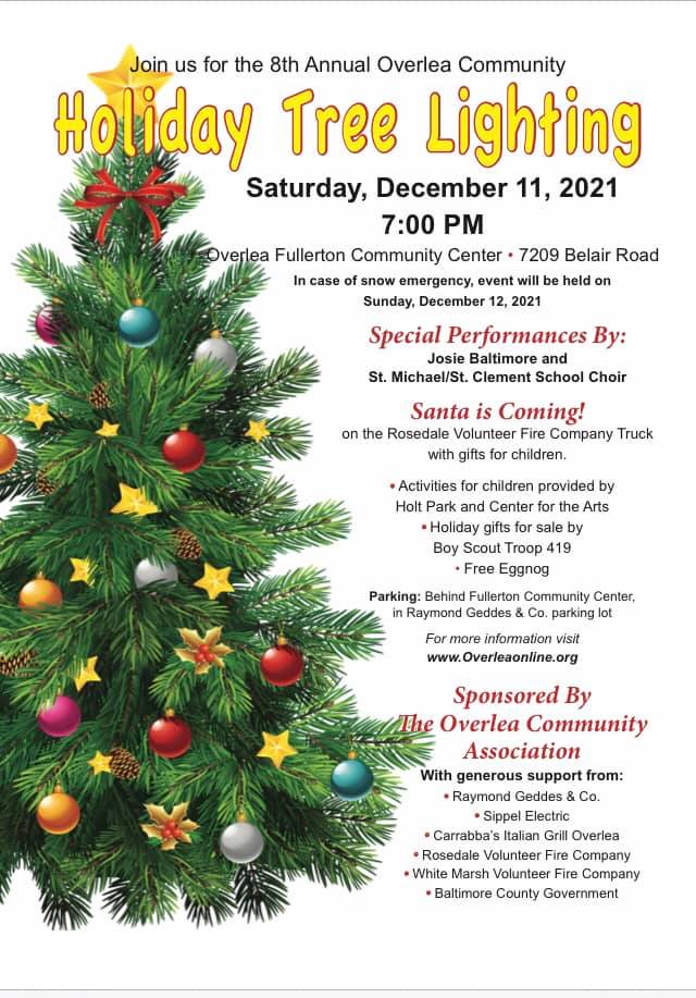 ﻿ Overlea Community Tree Lighting Set for Dec. 11th